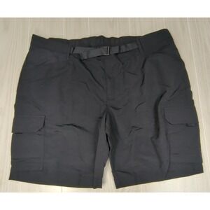Lands End men XXL 44-46 black cargo utility swim trunks shorts adjustable waist